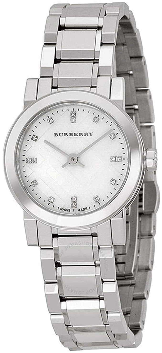  Shop Authentic Burberry The City Diamonds Mother of Pearl Dial Silver Steel Strap Watch for Women - BU9224 - Luxxuri
