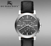  Shop Authentic Burberry The City Grey Dial Black Leather Strap Watch for Men - BU9362 - Luxxuri