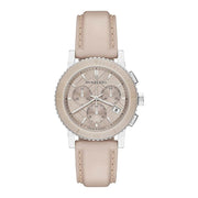  Shop Authentic Burberry The City Chronograph Rose Gold Dial Beige Leather Strap Watch For Women - BU9702 - Luxxuri