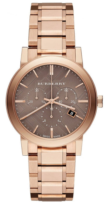  Shop Authentic Burberry The City Grey Dial Rose Gold Steel Strap Unisex Watch - BU9754 - Luxxuri