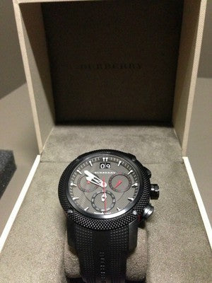  Shop Authentic Burberry The Endurance Chronograph Black Dial Black Rubber Strap Watch For Men - BU9802 - Luxxuri