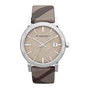  Shop Authentic Burberry The City Nova Beige Dial Grey Leather Strap Watch for Women - BU9023 - Luxxuri