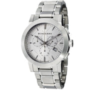  Shop Authentic Burberry The City Chronograph Silver Dial Silver Steel Strap Watch for Men - BU9350 - Luxxuri