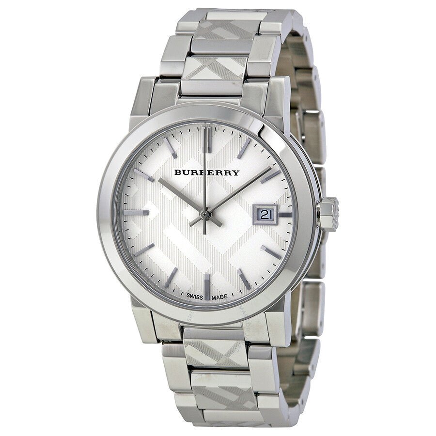  Shop Authentic Burberry The City White Dial Silver Steel Strap Watch for Women - BU9144 - Luxxuri