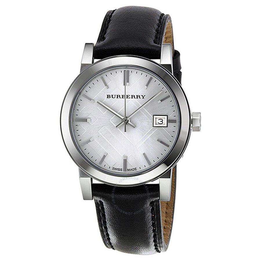 Shop Authentic Burberry The City Silver Dial Black Leather Strap Watch for Women - BU9106 - Luxxuri