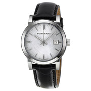  Shop Authentic Burberry The City Silver Dial Black Leather Strap Watch for Women - BU9106 - Luxxuri