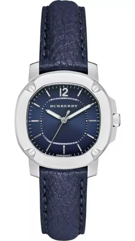  Shop Authentic Burberry The Britain Blue Dial Blue Leather Strap Watch for Women - BBY1716 - Luxxuri