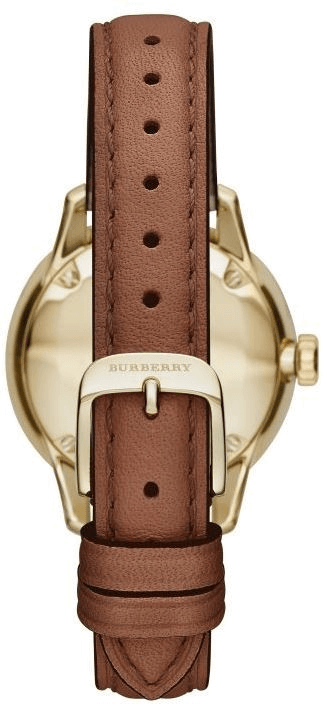  Shop Authentic Burberry The Classic Champagne Gold Dial Brown Leather Strap Watch for Women - BU10101 - Luxxuri