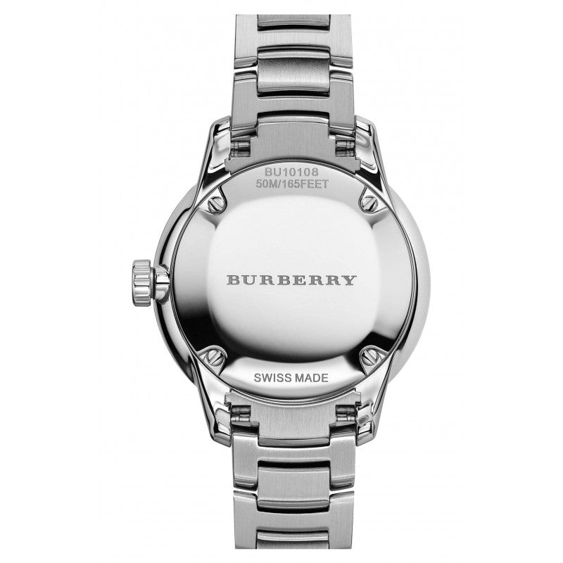  Shop Authentic Burberry The Classic Silver Dial Silver Steel Strap Watch for Women - BU10108 - Luxxuri