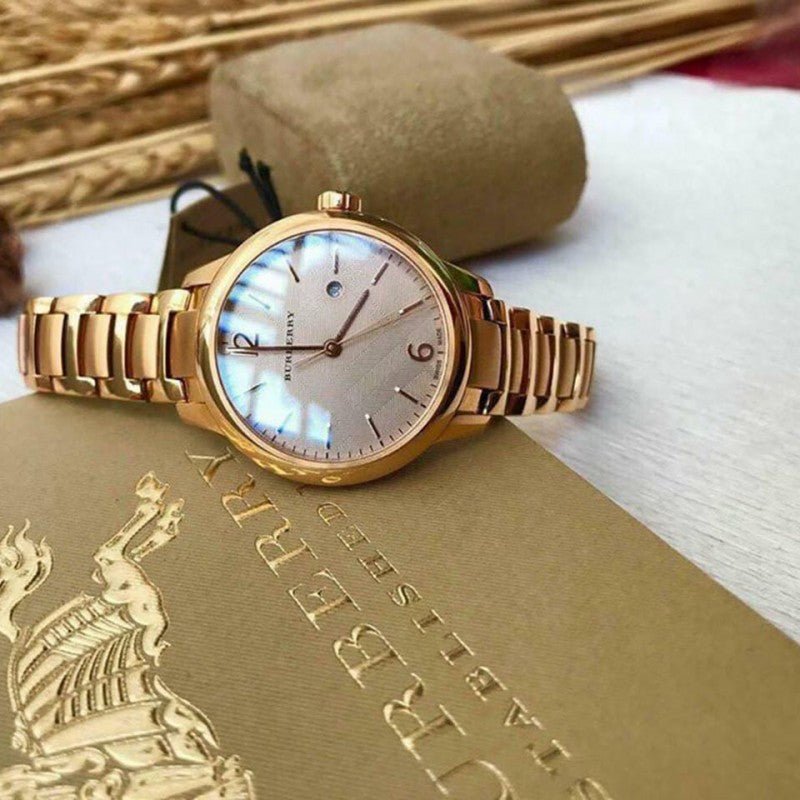  Shop Authentic Burberry The Classic Rose Gold Dial Rose Gold Steel Strap Watch for Women - BU10116 - Luxxuri