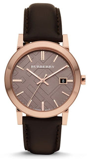  Shop Authentic Burberry The City Brown Dial Brown Leather Strap Watch for Men - BU9013 - Luxxuri