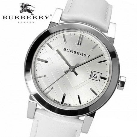 Shop Authentic Burberry The City White Dial White Leather Strap Watch for Women - BU9128 - Luxxuri