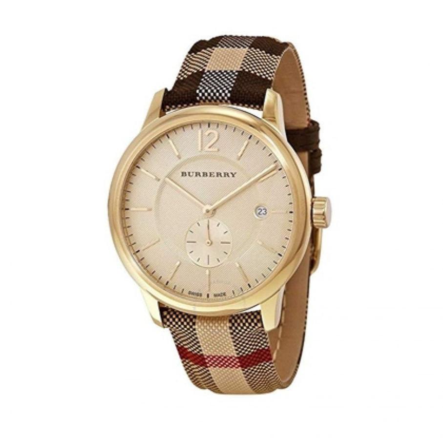  Shop Authentic Burberry The Classic Round Gold Dial Brown Leather Strap Unisex Watch  - BU10001 - Luxxuri