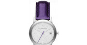  Shop Authentic Burberry The City Silver Dial Purple Leather Strap Watch for Women - BU9122 - Luxxuri