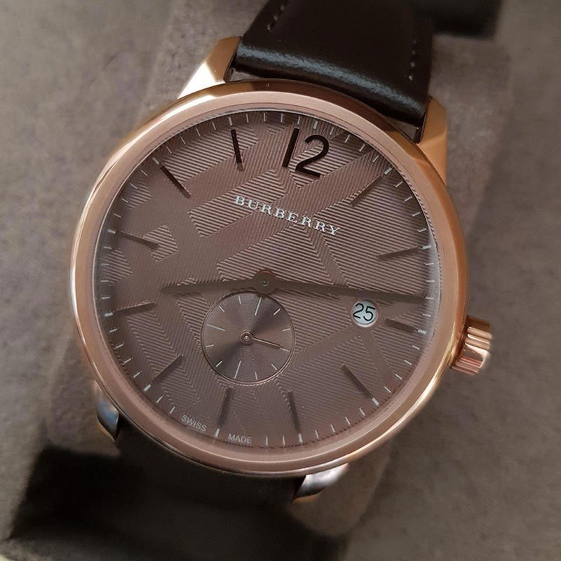  Shop Authentic Burberry The Classic Brown Dial Brown Leather Strap Watch for Men - BU10012 - Luxxuri