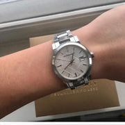  Shop Authentic Burberry The City Silver Dial Silver Steel Strap Watch for Men - BU9037 - Luxxuri