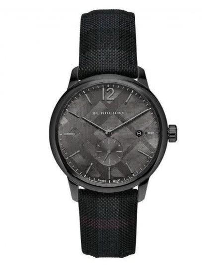  Shop Authentic Burberry The Classic Round Horseferry Black Dial Black Leather Strap Watch for Men - BU10010 - Luxxuri