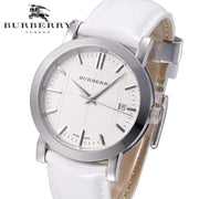  Shop Authentic Burberry The City White Dial White Leather Strap Watch for Women - BU9128 - Luxxuri