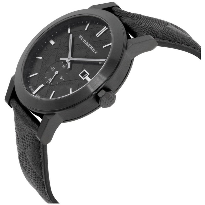  Shop Authentic Burberry The City Black Dial Black Leather Strap Watch for Men - BU9906 - Luxxuri