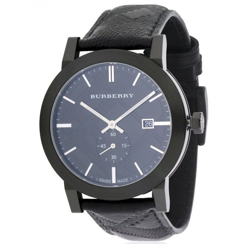  Shop Authentic Burberry The City Black Dial Black Leather Strap Watch for Men - BU9906 - Luxxuri