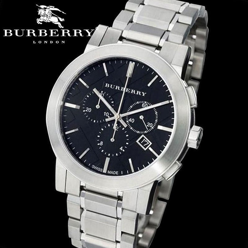  Shop Authentic Burberry The City Black Dial Silver Steel Strap Watch for Men - BU9351 - Luxxuri