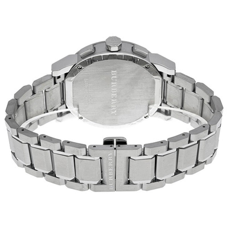  Shop Authentic Burberry The City Chronograph Silver Dial Silver Steel Strap Watch for Men - BU9350 - Luxxuri