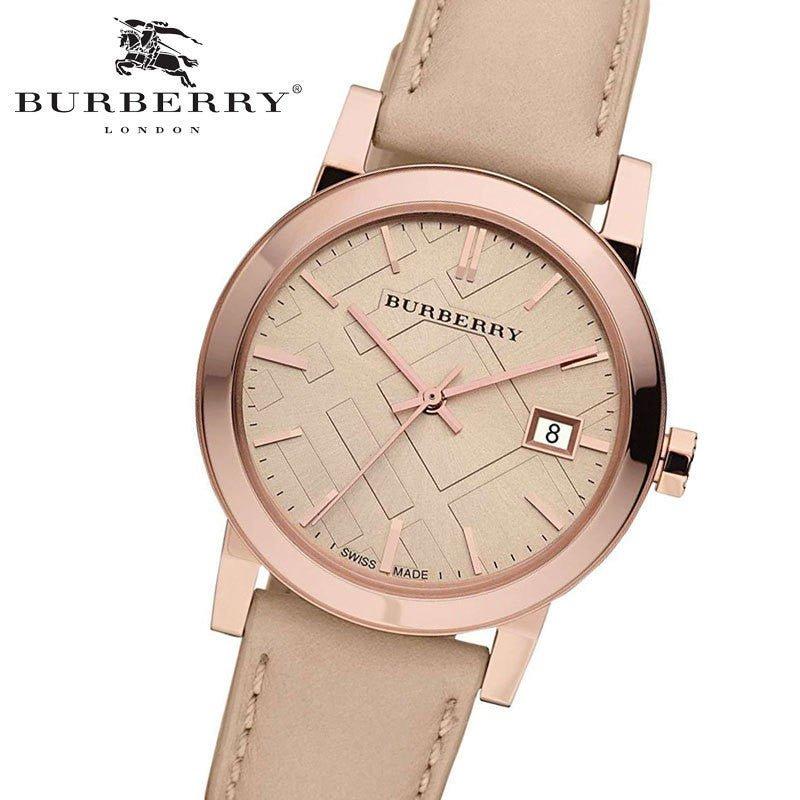  Shop Authentic Burberry The City Beige Dial Brown Leather Strap Watch for Women - BU9014 - Luxxuri