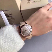  Shop Authentic Burberry The City Beige Dial Brown Leather Strap Watch for Women - BU9014 - Luxxuri