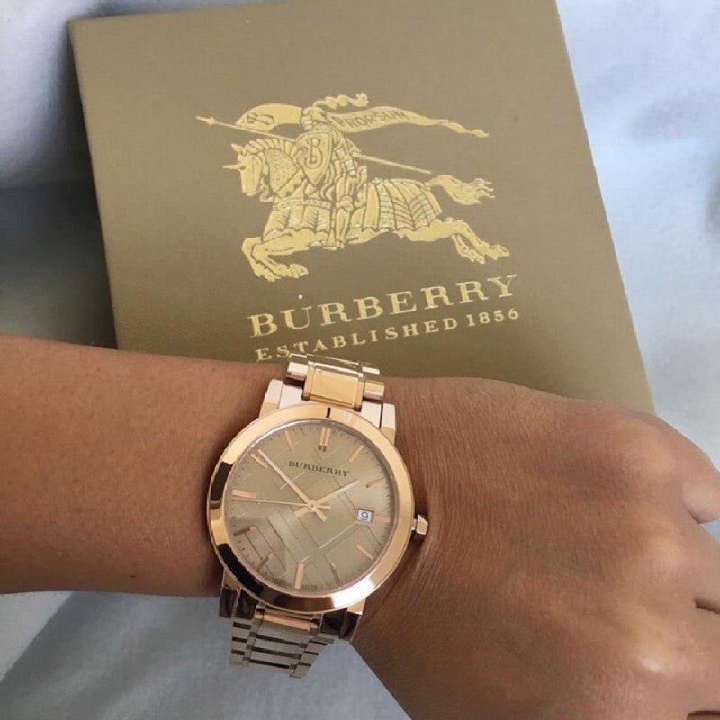  Shop Authentic Burberry The City Rose Gold Dial Rose Gold Steel Strap Watch for Women - BU9034 - Luxxuri