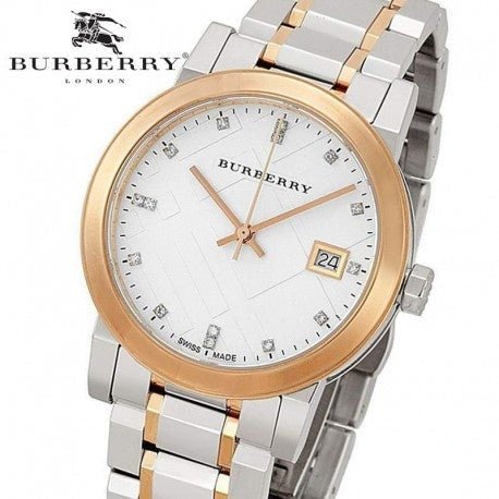 Shop Authentic Burberry The City Diamonds White Dial Two Tone Steel Strap Watch for Women - BU9127 - Luxxuri