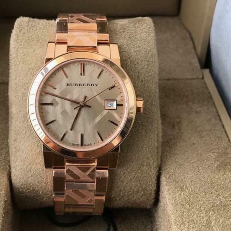  Shop Authentic Burberry The City Rose Gold Dial Rose Gold Steel Strap Watch for Women - BU9146 - Luxxuri