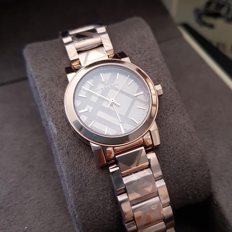  Shop Authentic Burberry The City Rose Gold Dial Rose Gold Steel Strap Watch for Women - BU9235 - Luxxuri