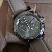  Shop Authentic Burberry The City Chronograph Ion Plated Grey Dial Grey Leather Strap Watch for Men - BU9384 - Luxxuri