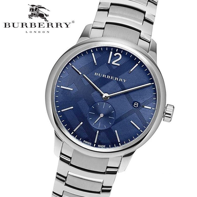  Shop Authentic Burberry The Classic Blue Dial Silver Steel Strap Watch for Men - BU10007 - Luxxuri