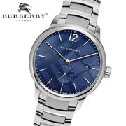  Shop Authentic Burberry The Classic Blue Dial Silver Steel Strap Watch for Men - BU10007 - Luxxuri