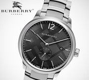  Shop Authentic Burberry The Classic Round Black Dial Silver Steel Strap Watch for Men - BU10005 - Luxxuri