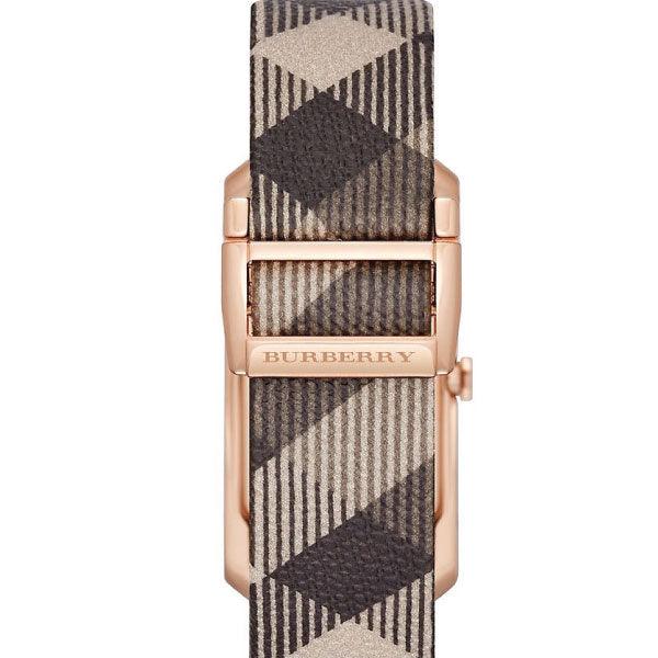  Shop Authentic Burberry The Pioneer Rose Gold Dial Haymarket Brown Leather Strap Watch for Women - BU9408 - Luxxuri