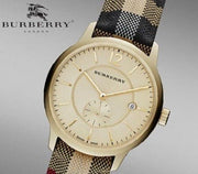  Shop Authentic Burberry The Classic Round Gold Dial Brown Leather Strap Unisex Watch  - BU10001 - Luxxuri