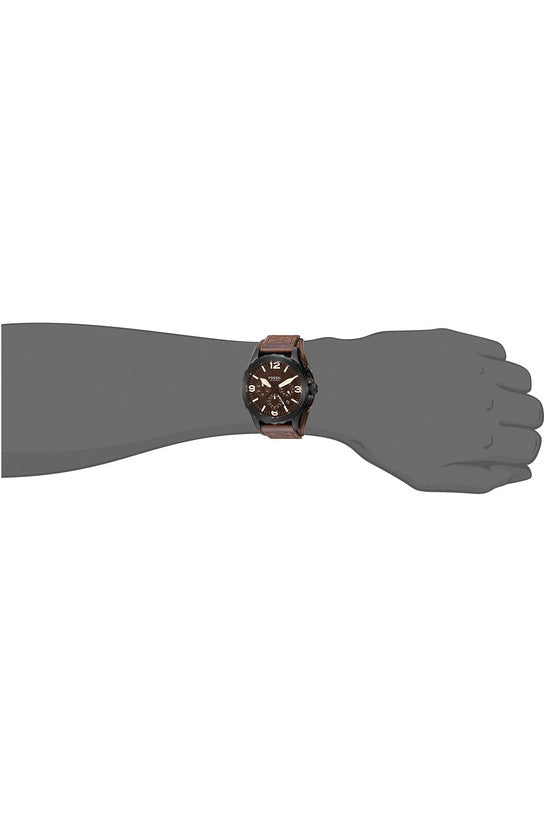  Shop Authentic Fossil Nate Chronograph Brown Dial Brown Leather Strap Watch for Men - JR1511 - Luxxuri