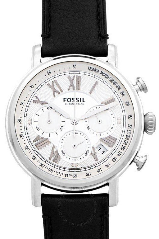  Shop Authentic Fossil Buchanan Chronograph Silver Dial Black Leather Strap Watch for Men - FS5102 - Luxxuri