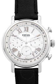  Shop Authentic Fossil Buchanan Chronograph Silver Dial Black Leather Strap Watch for Men - FS5102 - Luxxuri