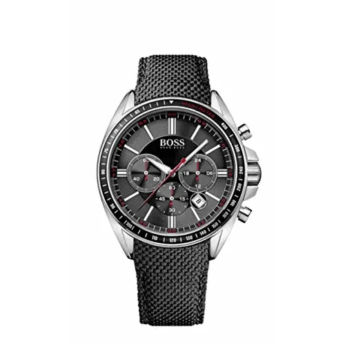  Shop Authentic Hugo Boss Driver Black Dial Black Leather Strap Watch for Men -1513087 - Luxxuri