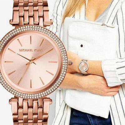  Shop Authentic Michael Kors Darci Rose Gold Dial with Diamonds Rose Gold Stainless Steel Strap Watch for Women - MK3192 - Luxxuri