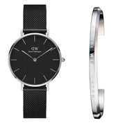  Shop Authentic Daniel Wellington Petite Ashfield Black Dial Black Mesh Strap Watch For Women - DW00100202 - Luxxuri