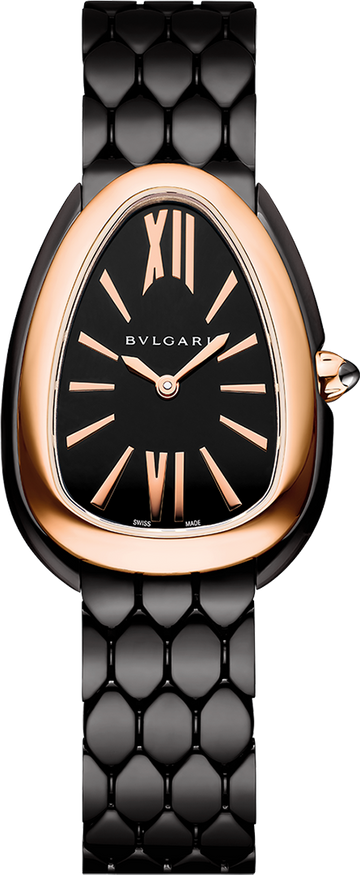  Shop Authentic Bvlgari Serpenti Seduttori Black Dial Black Steel Strap Watch for Women - SERPENTI103704 - Luxxuri