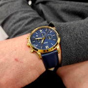  Shop Authentic Fossil Neutra Chronograph Blue Dial Blue Leather Strap Watch for Men - FS5790 - Luxxuri