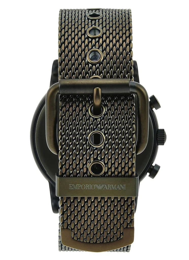  Shop Authentic Emporio Armani Luigi Quartz Chronograph Black Dial Green Mesh Bracelet Watch For Men - AR11115 - Luxxuri