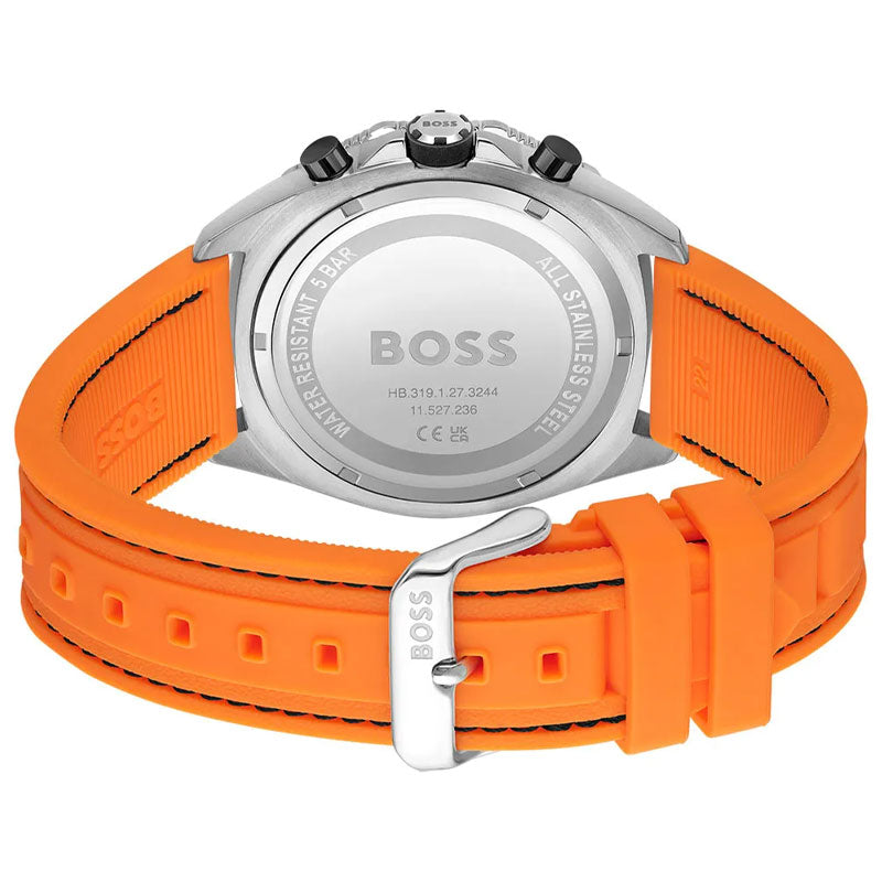  Shop Authentic Hugo Boss Energy Chronograph Quartz Black Dial Orange Rubber Strap Watch For Men - 1513970 - Luxxuri