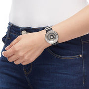  Shop Authentic Versace V Metal Icon Silver Dial Black & Silver Strap Watch for Women - VLC010014 - Luxxuri