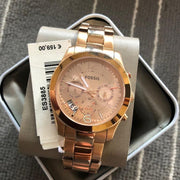 Shop Authentic Fossil Boyfriend Multifunction Rose Gold Dial Rose Gold Steel Strap Watch for Women - ES3885 - Luxxuri